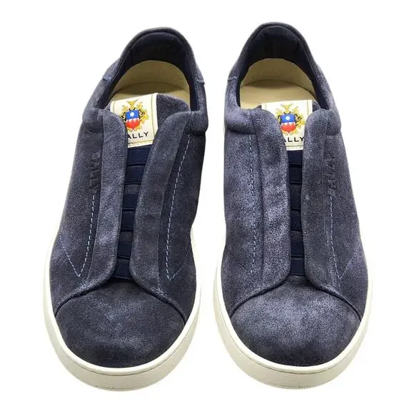 Bally Crest Romy Suede Slip-On Sneakers Navy Blue - NWB $400 - Picture 4 of 7